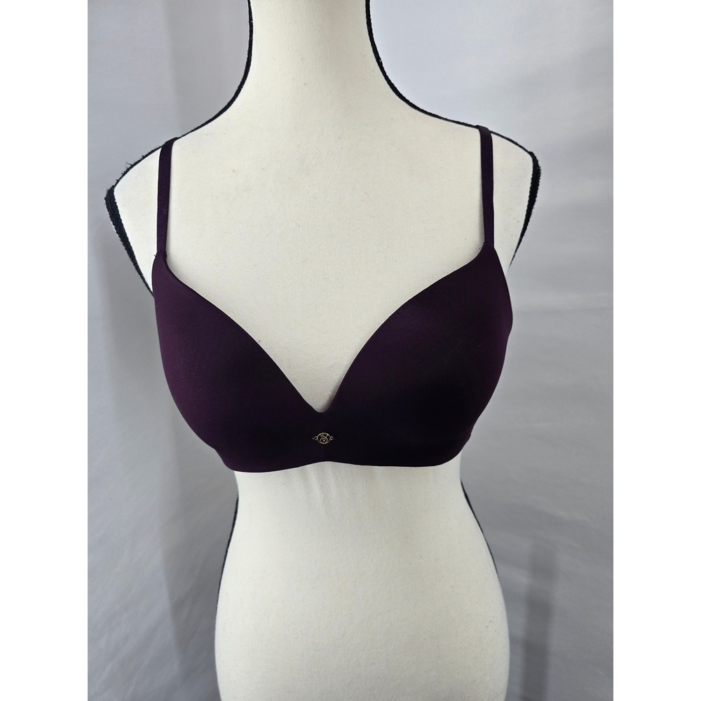 Victorias Secret Wireless Padded T-Shirt Bra Plum Purple 32C No-Wire‎ Comfort
